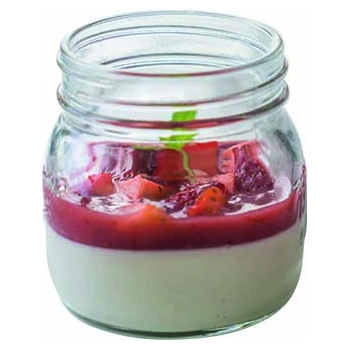 POT EN VERRE AVEC COUVERCLE EN PLASTIQUE